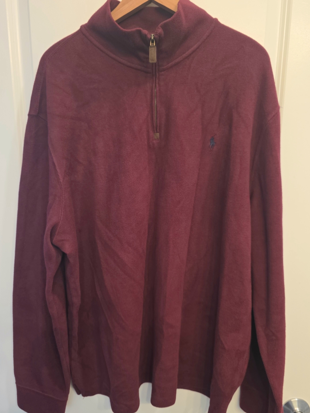 Polo Ralph Lauren Sweater Men's XXL 1/4 zip Pullover Collared 100% Cotton